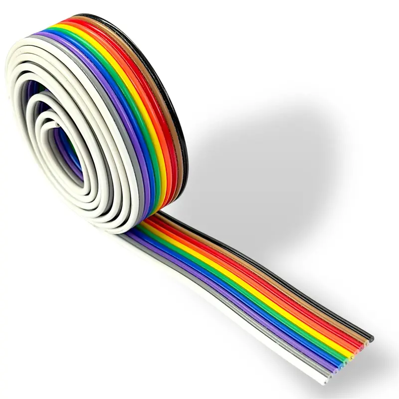 High Quality 10 Core Ribbon Wire 1 Meter | Rainbow Flat Cable / Project Wire For Electronics, Arduino & Diy Projects 1