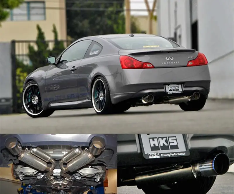 Hks Dual Hi-Power Titanium Tip Catback Exhaust 2008-2015 Infiniti G37 2Dr. (Vq37) 2