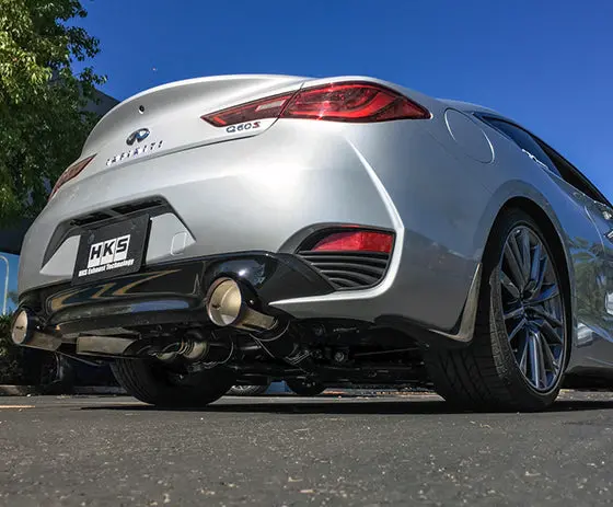 Hks Full Dual Cat-Back Exhaust System 2017-2024 Infiniti Q60/Q60 Red Sport (3.0T Rwd) Titanium Tips 1