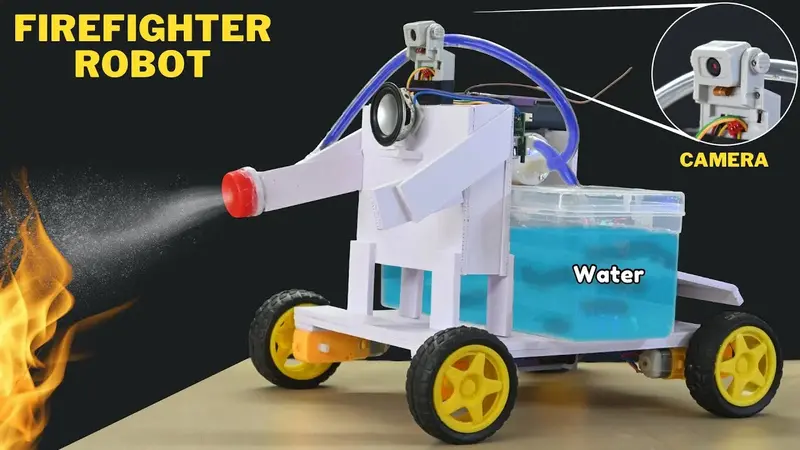 Humanoid Fire Fighter Robot For House | Flame Detection & Fire Extinguishing Science Project 1