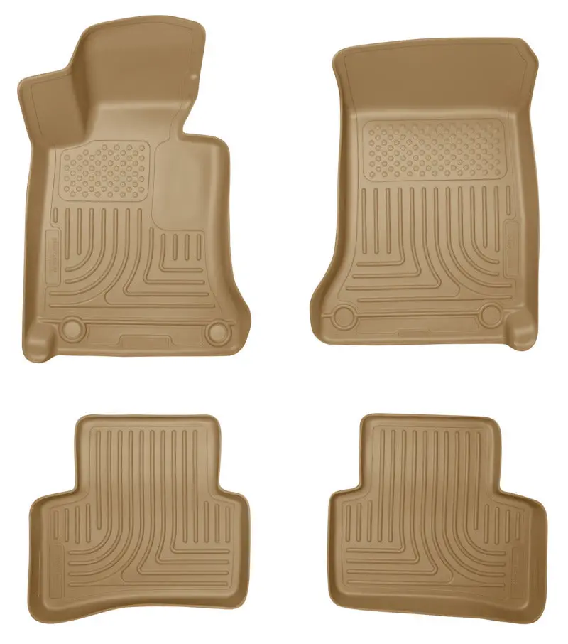 Husky Liners 2012 Mercedes C-Class Weatherbeater Combo Tan Floor Liners 1