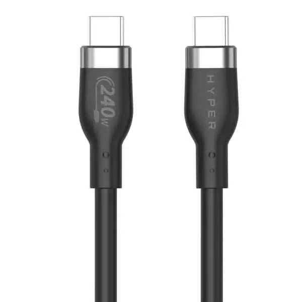 Hyperjuice 240W Silicone Usb-C To Usb-C Cable 2M - Black 1