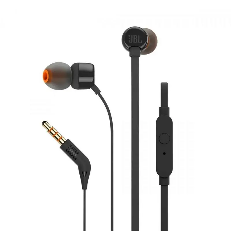 Jbl In-Ear Headphone And Mic Wired Black T110blk 1