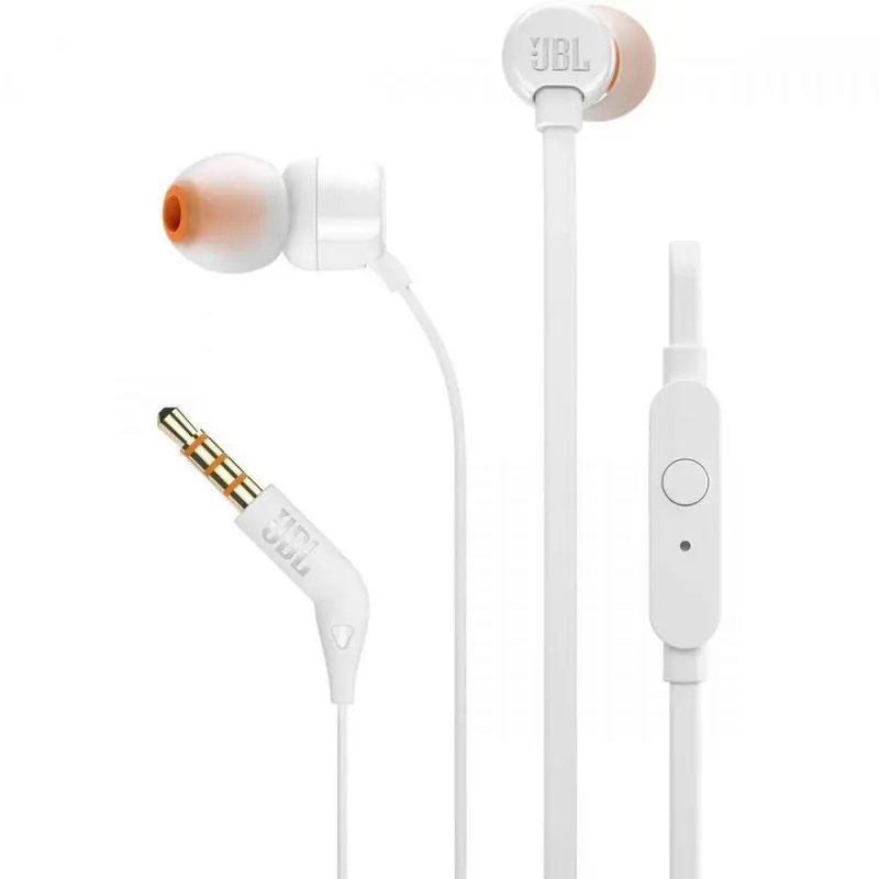 Jbl In-Ear Headphone And Mic Wired White T110wht 1