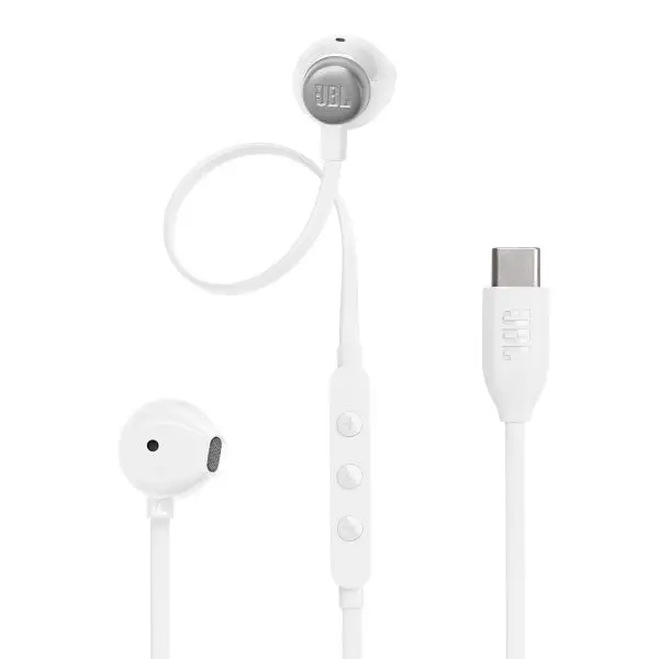 Jbl Tune 305C Usb Type-C Wired Hi-Res Earphones - White 1