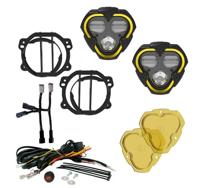 Kc Hilites Flex Era 3 Dual Mode Sae Fog Led Light Pods - 2-Light Master Kit - Jeep Jk/Jl/Jt Plastic Bumpers 1