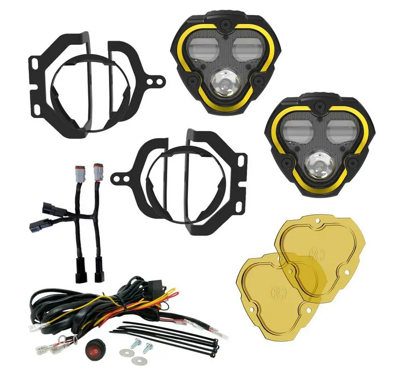 Kc Hilites Flex Era 3 Dual Mode Sae Fog Led Light Pods - 2-Light Master Kit - Jeep Jl/Jt Sport Bumpers 1
