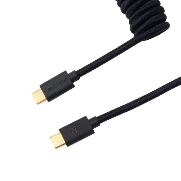 Keychron Coiled Aviator Cable - Black/Straight 1