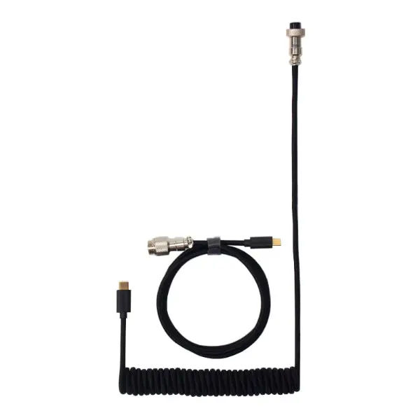 Keychron Coiled Aviator Cable - Black/Straight 2
