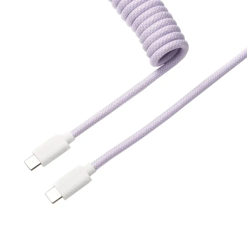 Keychron Coiled Aviator Cable - Light Purple/Straight 1
