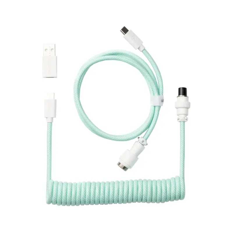 Keychron Coiled Aviator Cable - Mint/Straight 2