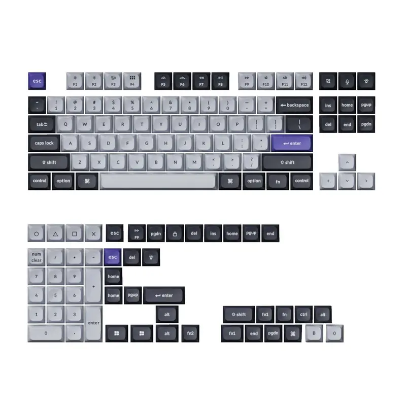 Keychron Double Shot Ksa Pbt Keycap Set - Dark Grey/White Smoke 1