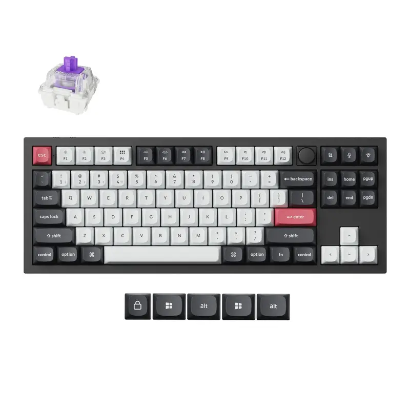 Keychron Q3 He Qmk 80% Wireless Custom Mechanical Keyboard (Nebula Switch) – Carbon Black 1