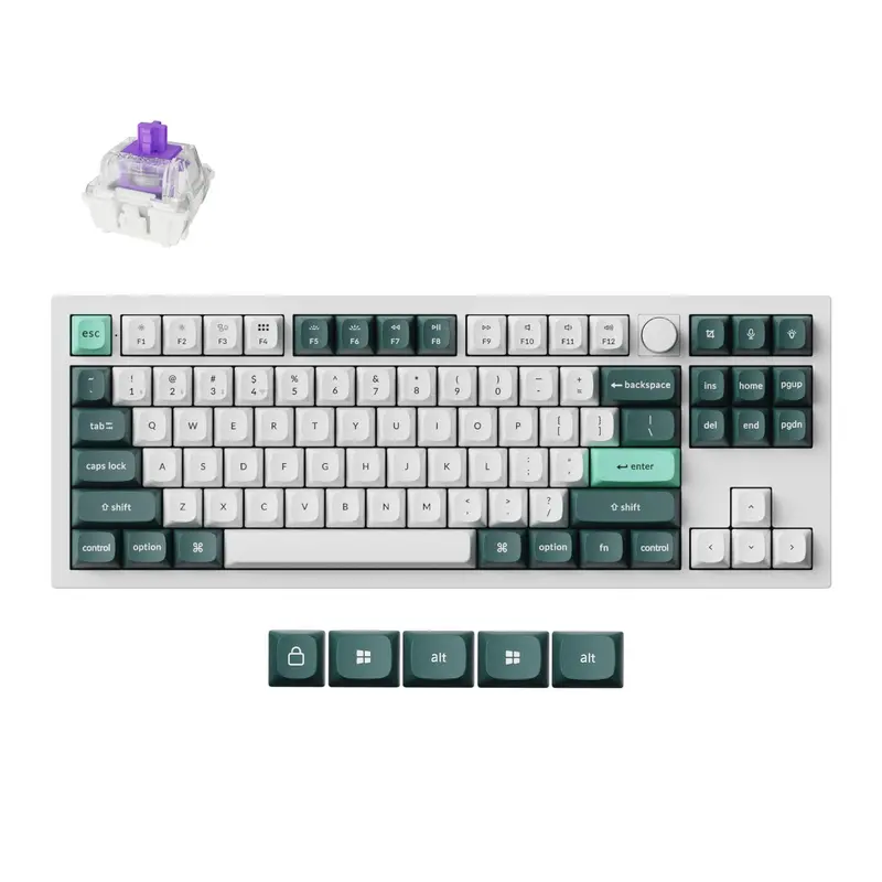 Keychron Q3 He Qmk 80% Wireless Custom Mechanical Keyboard (Nebula Switch) - Shell White 1