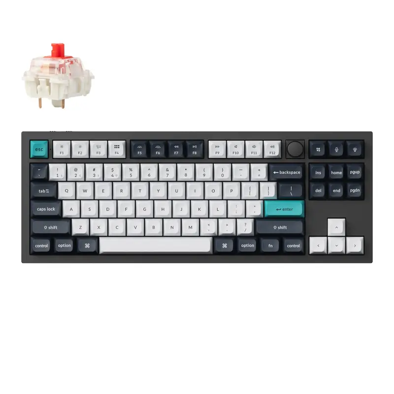 Keychron Q3 Max 80% Full Assembled Knob Red Switch Hot-Swap Gateron Jupiter Rgb Wireless Keyboard - Black 1