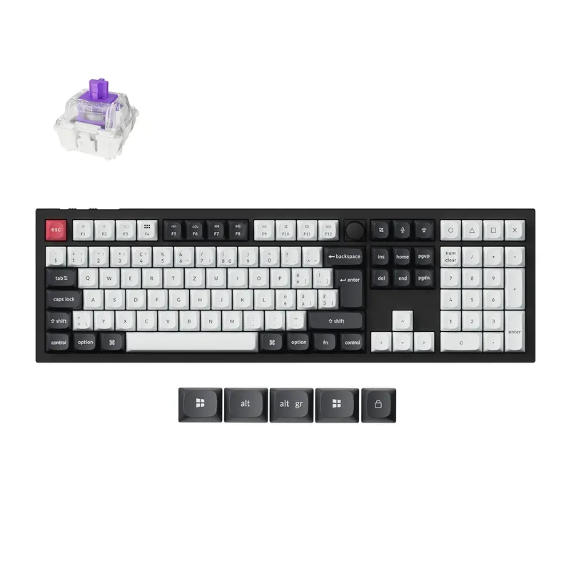 Keychron Q6 He Qmk Full-Size Wireless Custom Mechanical Keyboard (Nebula Switch) – Carbon Black 1