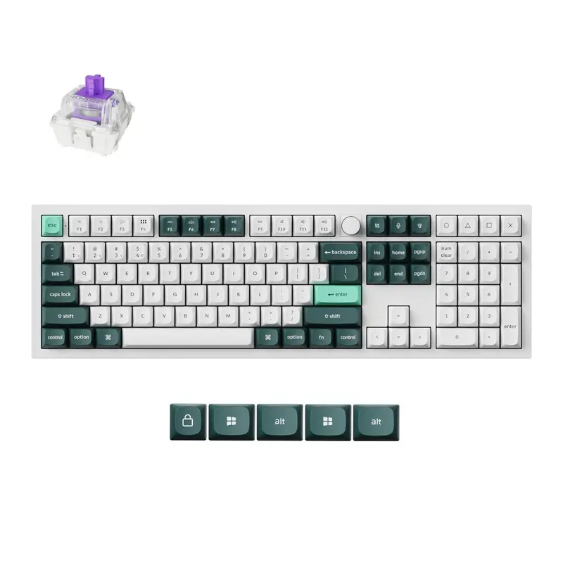 Keychron Q6 He Qmk Full-Size Wireless Custom Mechanical Keyboard (Nebula Switch) – Shell White 1