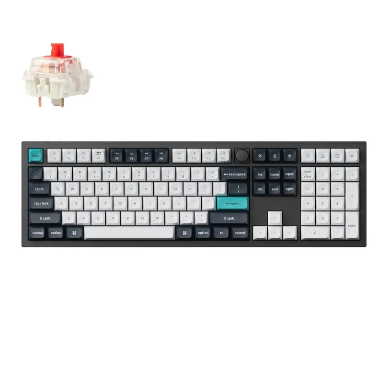 Keychron Q6 Max 100% Full Assembled Knob Red Switch Hot-Swap Gateron Jupiter Rgb Wireless Keyboard - Black 1