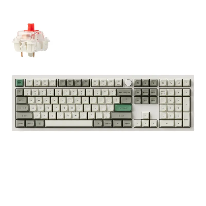 Keychron Q6 Max Qmk/Via Wireless Custom Mechanical Keyboard Ksa Gateron Red Jupiter Switches - Shell White 1