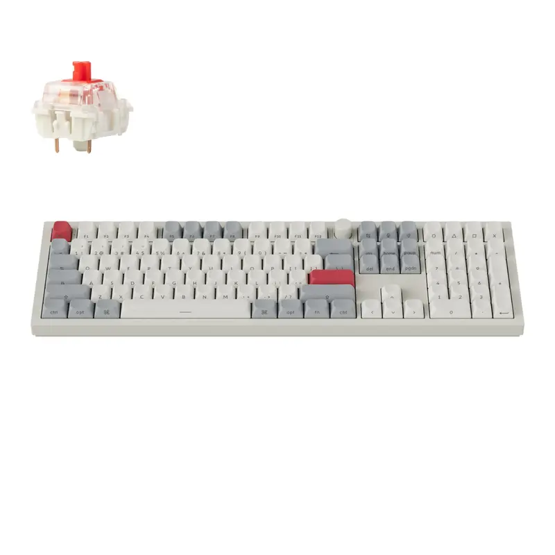Keychron Q6 Max Qmk/Via Wireless Custom Mechanical Keyboard Osa Gateron Red Jupiter Switches - Shell White 1