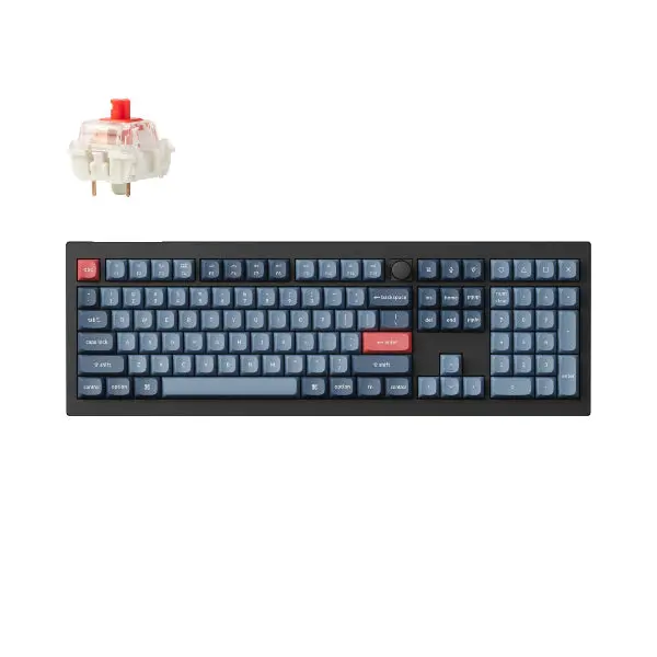Keychron V6 Max Qmk/Via Red Wireless Custom Mechanical Keyboard | Red Switch - Black 1