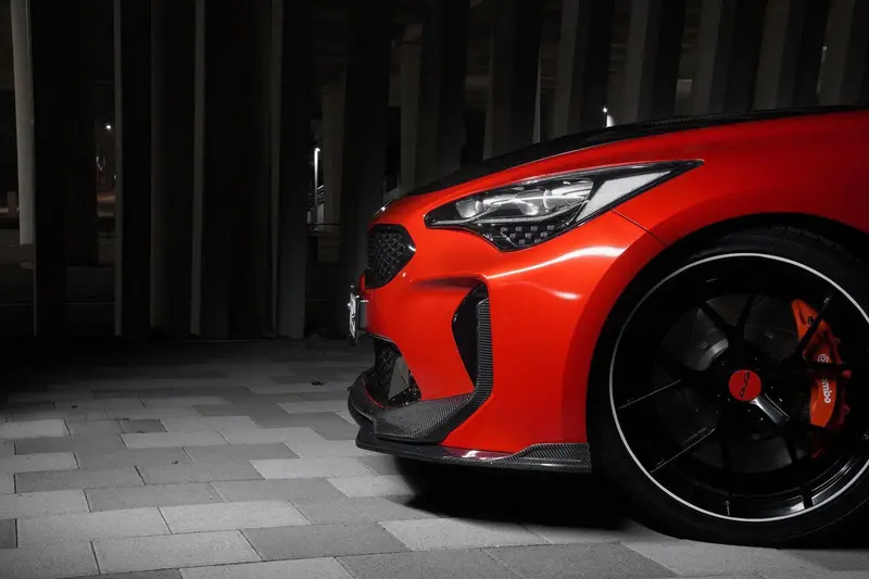 Kia Stinger Carbon Fibre Front Lip V2 By Adro (2018+) 3