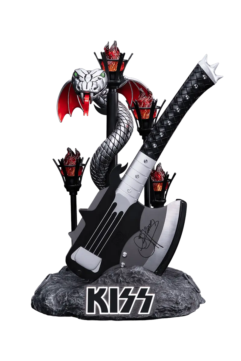 Kiss™ X Studioforge™ | Gene Simmons' Hellfire Demon Axe | 7.5” Collector’S Meat Axe & Display Stand 1