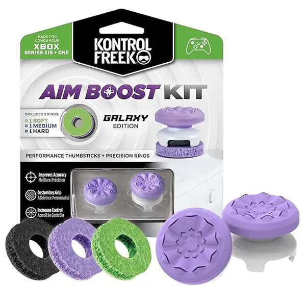 Kontrolfreek Aim Boost Kit For Xbox One & X Series Controller - Includes Performance Thumbsticks And Precision Rings - Galaxy Edition 1