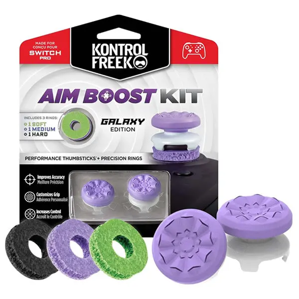 Kontrolfreek Aim Boost Kit Nintendo Switch Controller - Includes Performance Thumbsticks And Precision Rings - Galaxy Edition 1