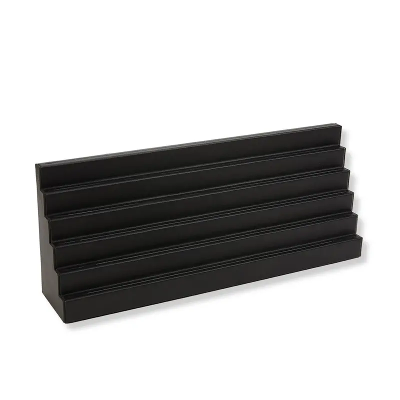 Leather Index Card Bleachers - Black - Final Clearance 1