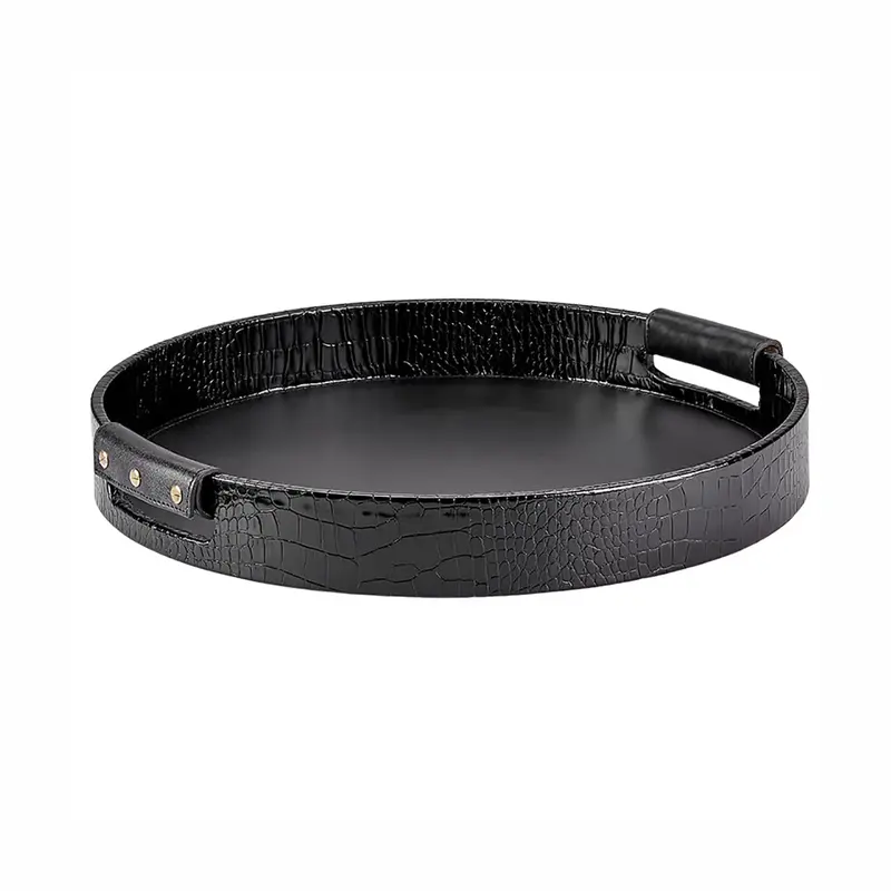 Leather Wrapped Bar Tray 1