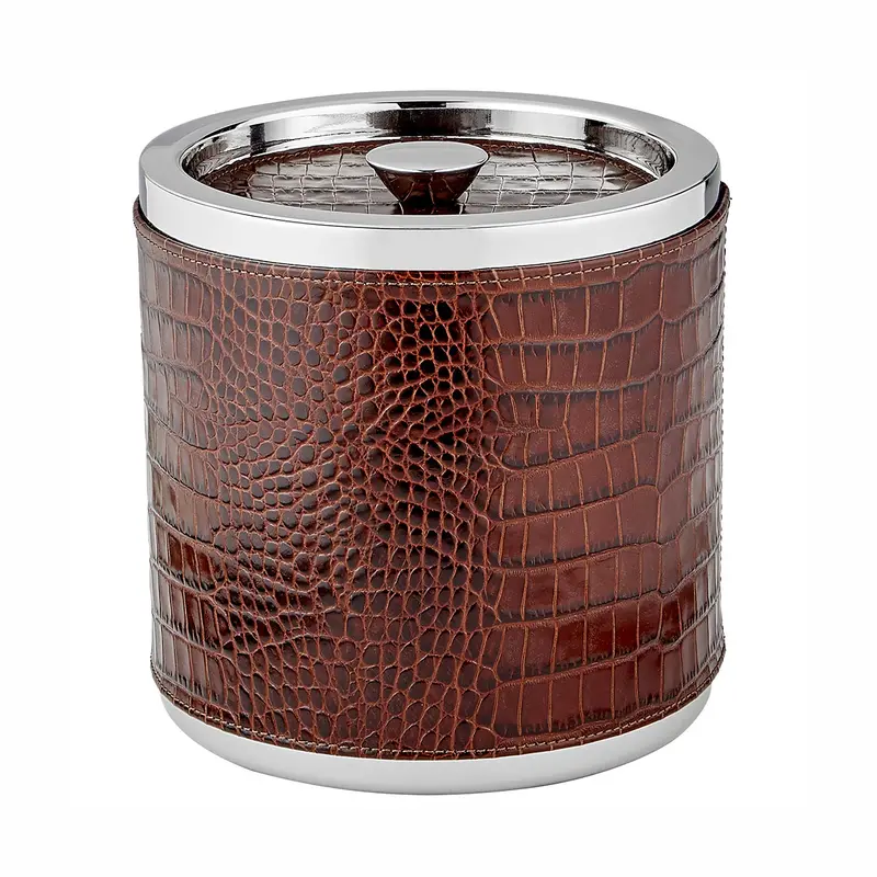 Leather Wrapped Ice Bucket 2