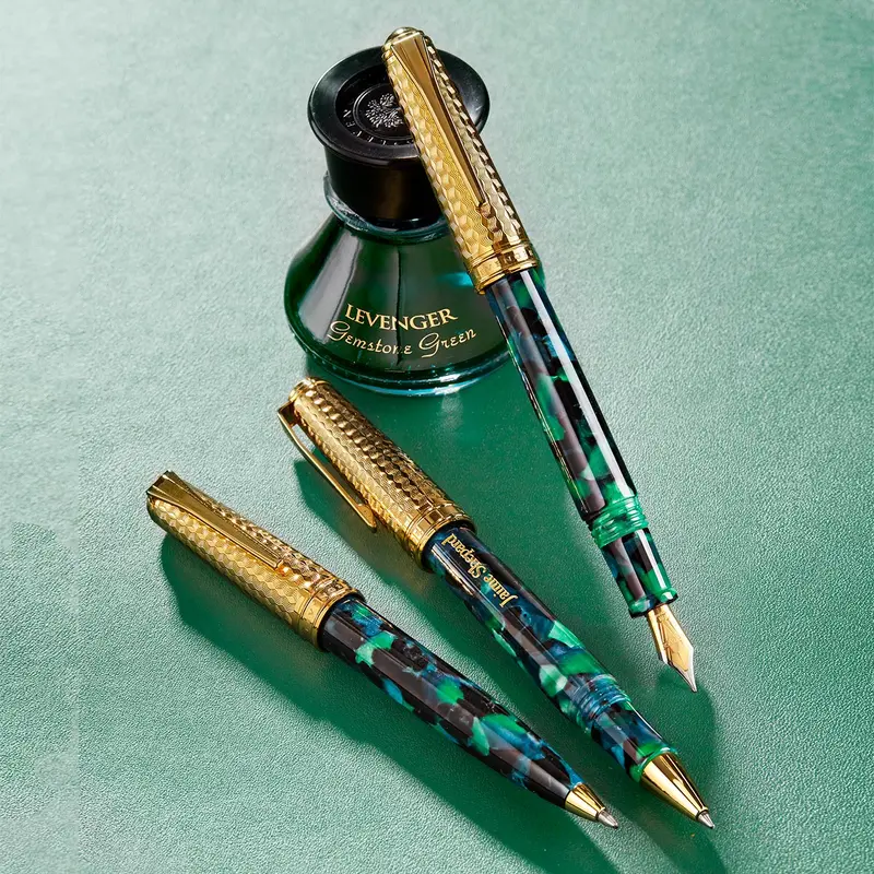 Levenger Wintergreen Herringbone Pen 2