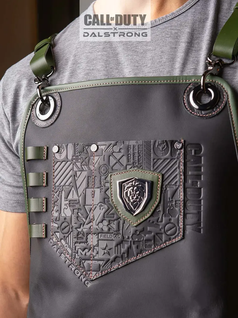 Limited Edition Chef Leather Apron | Call Of Duty © Edition | Black Genuine Leather | Exclusive Collector Apron | Dalstrong © 2