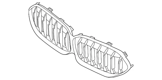 M Performance Gloss Black Slatted Grille For Bmw 2 Series & M235i (2020-2024, F44) 1