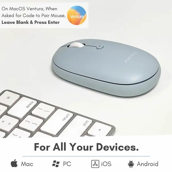 Macally Rechargeable Bluetooth Optical Mouse For Mac And Pc - Blue 2
