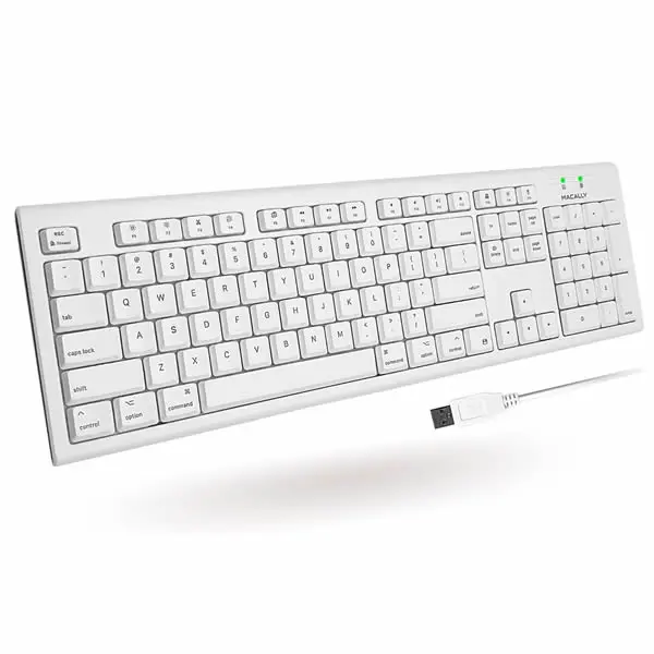 Macally Spill Proof Usb Keyboard For Mac - White 1