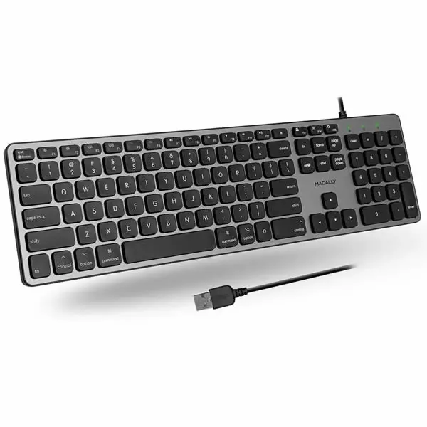 Macally Wired Backlit Keyboard For Mac - Space Gray 1