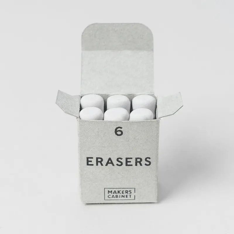 Makers Cabinet Ferrule Replacement Erasers (Set Of 6) 1