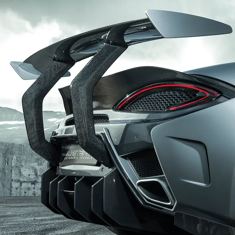 Mclaren 570S Vx Aero Wing Blade Carbon Fiber W/ Carbon Fiber Uprights By Vorsteiner 1