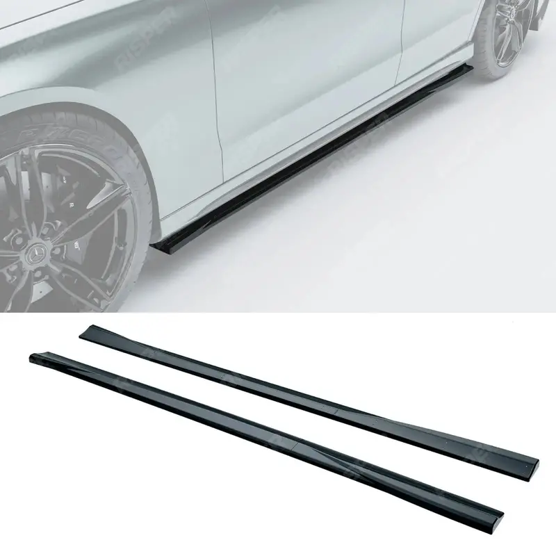 Mercedes E Class W214 2024+ Side Skirt Splitters In Gloss Black 1