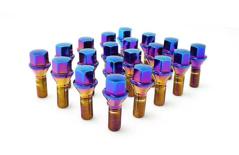 Mevius Lug Bolt Set M12x1.50 Ball Chrome Neon 14Mm Rad (20 Piece) 1