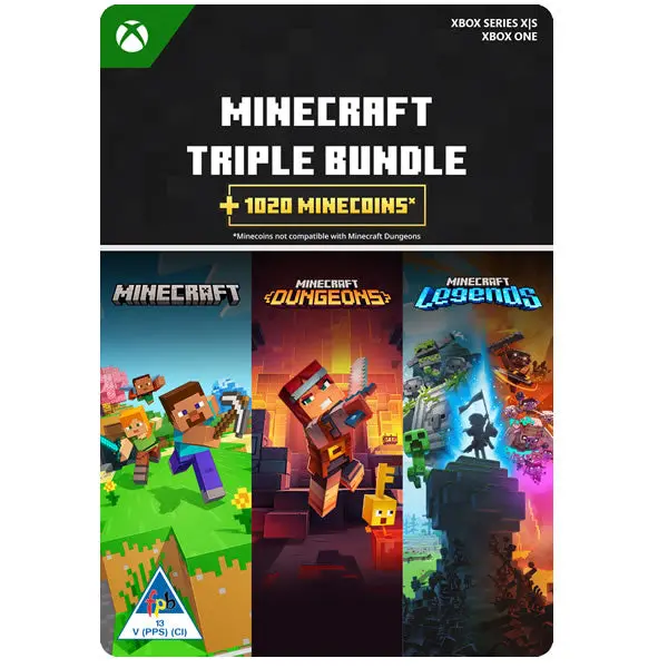 Minecraft Triple Bundle (Minecraft Bedrock Edition, Minecraft Dungeons, And Minecraft Legends) Xbox Series X|S, Xbox One 1