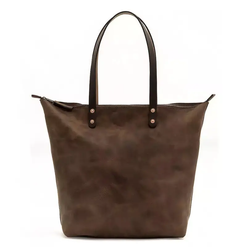 Mission Mercantile Leather Goods - Eden Oversized Leather Zip Tote Bag 2