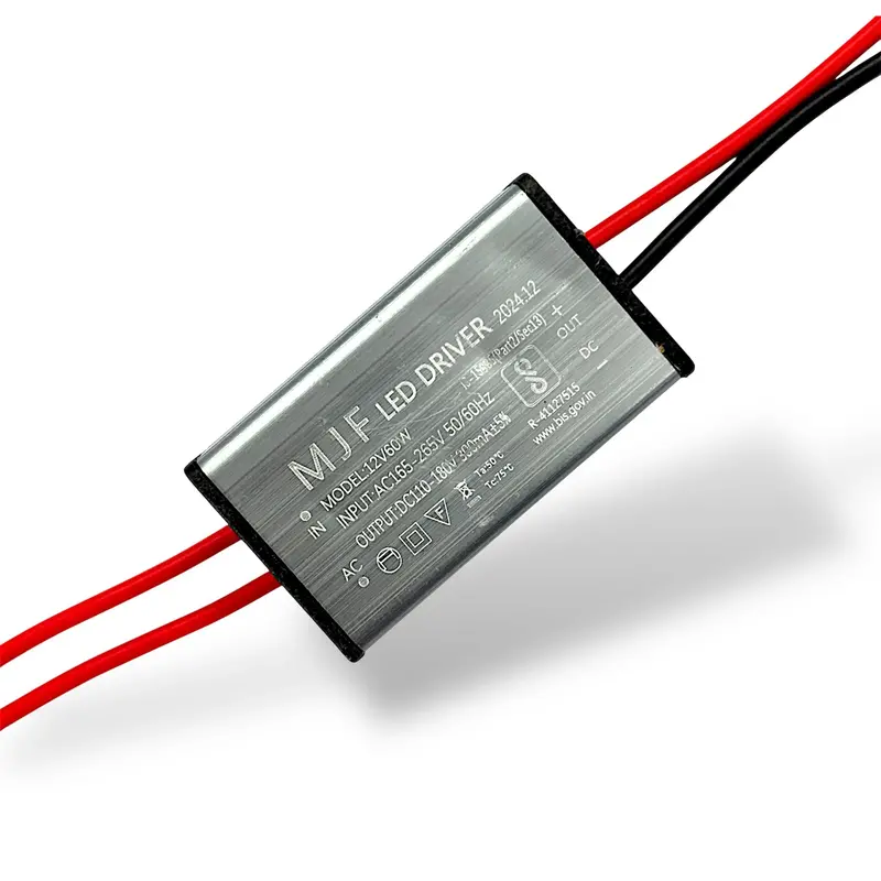 Mjf 12V 60W Waterproof Led Driver – Ac 165-265V To Dc 110-180V Power Supply For Led Strip & Lights (5A Output) 1
