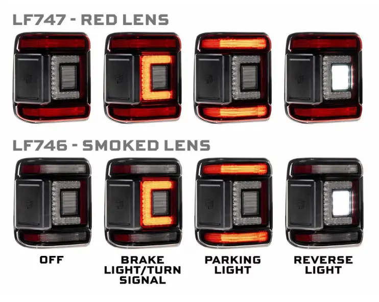Morimoto 2018+ Jeep Wrangler Jl Xb Led Low Profile Tail Lights 3