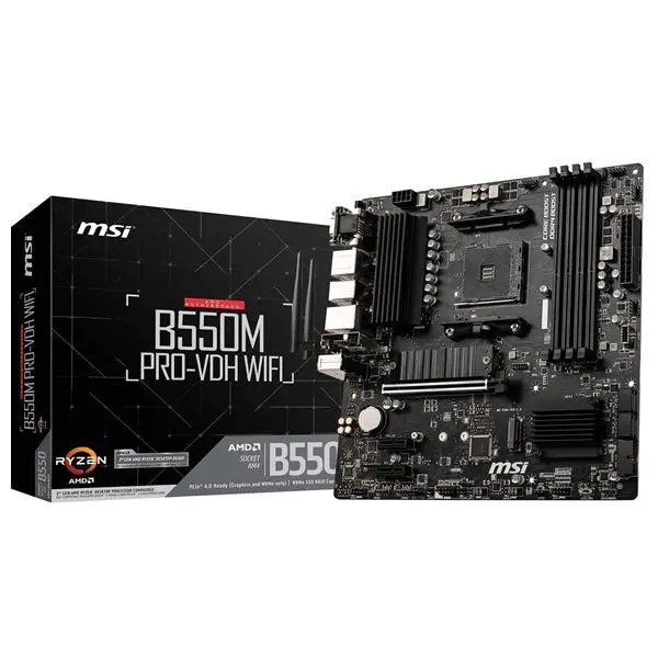 Msi B550m Pro-Vdh Wifi Amd Am4 Matx Gaming Motherboard 1