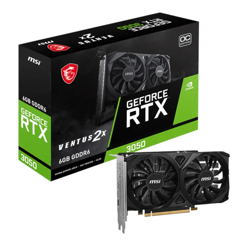 Msi Geforce Rtx 3050 Ventus 2X E 6Gb Oc Graphics Card 1