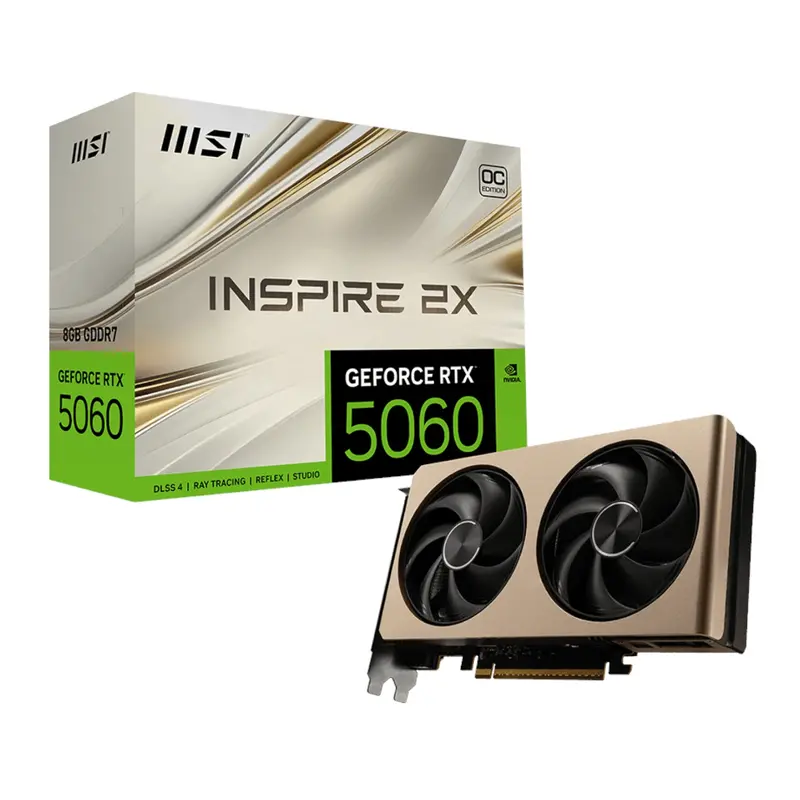 Msi Geforce Rtx 5060 8G Inspire 2X Oc Graphics Card – Gold 1