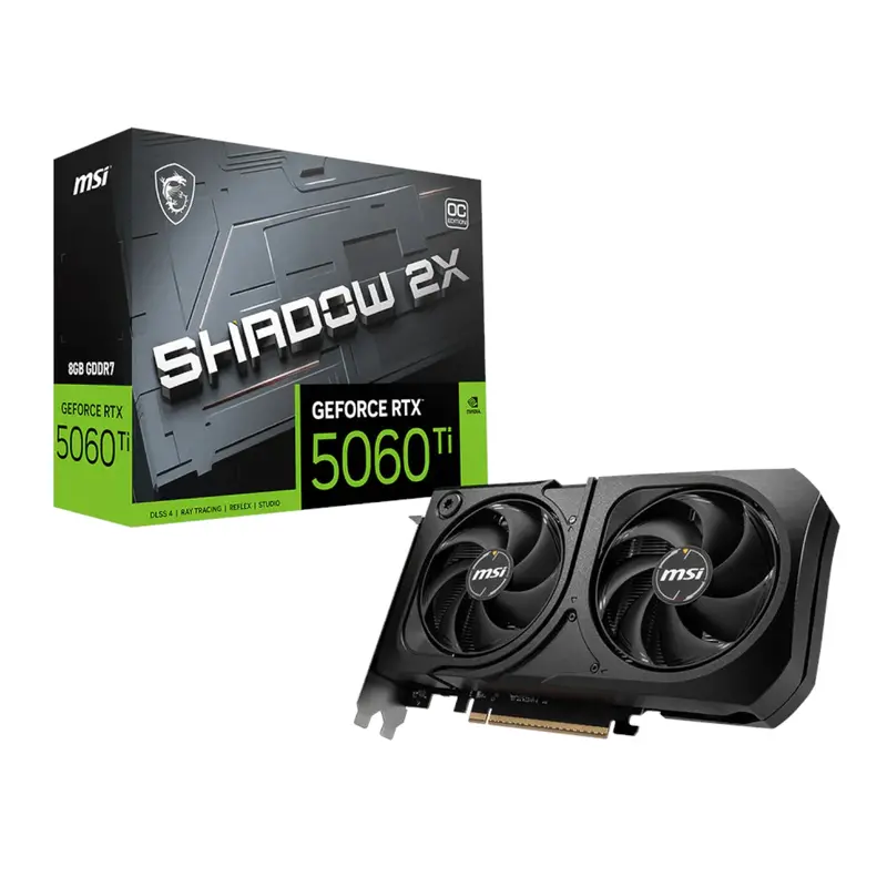 Msi Geforce Rtx 5060 Ti Shadow 2X Oc Plus 128-Bit Gddr7 8Gb Graphics Card 1